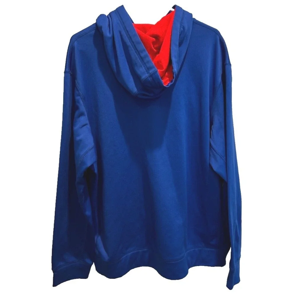 Nike Hoodie XL Men's Blue Orange Therma-FIT Pullover Swoosh Sweatshirt